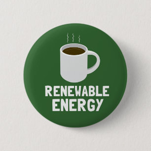 Kaffee-Cup für erneuerbare Energien Button