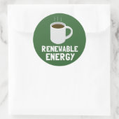 Kaffee-Cup für erneuerbare Energien Runder Aufkleber (Tasche)