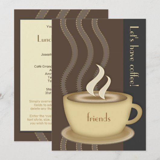 Kaffee-Cup Große Einladung (Vorne/Hinten)