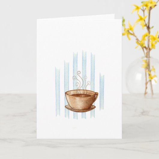 Kaffee-Cup-Grußkarte Karte (Gelbe Blume)