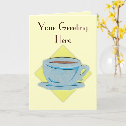 Kaffee-Cup-Grußkarte Karte (Gelbe Blume)