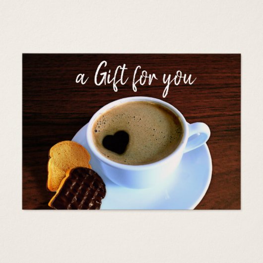 Kaffee Cup Heart Shaped Foam Cookie Geschenkkarte (Vorderseite)