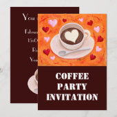 Kaffee-Cup & Herz Einladung (Vorne/Hinten)