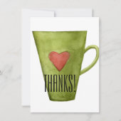 Kaffee-Cup & Herz-Flat Danke Karte (Vorderseite)