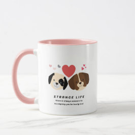 Kaffee-Cup Hund ein paar Niedliche rosa Ton Tasse