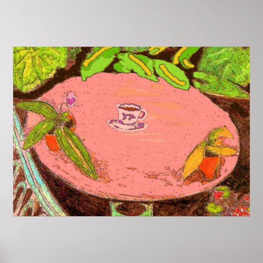 Kaffee-Cup im Matisstil Poster (Vorne)