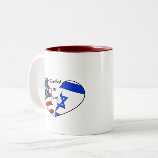 Kaffee-Cup: Israel USA gespalten Wir fallen Zweifarbige Tasse (Vorderseite Links)