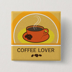 Kaffee-Cup Kaffee-Lover-Kaffeebohnen-Knopf Button