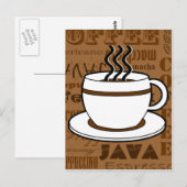 Kaffee-Cup - Kaffeeausdrücke - braun Postkarte (Vorne/Hinten)