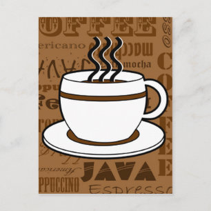 Kaffee-Cup - Kaffeeausdrücke - braun Postkarte