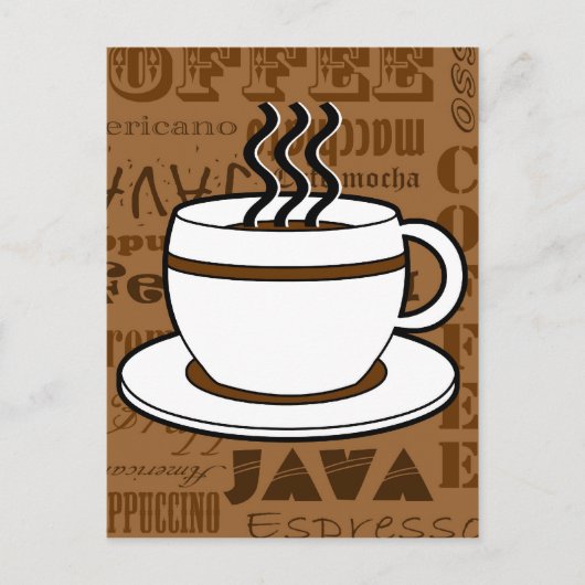 Kaffee-Cup - Kaffeeausdrücke - braun Postkarte (Vorderseite)