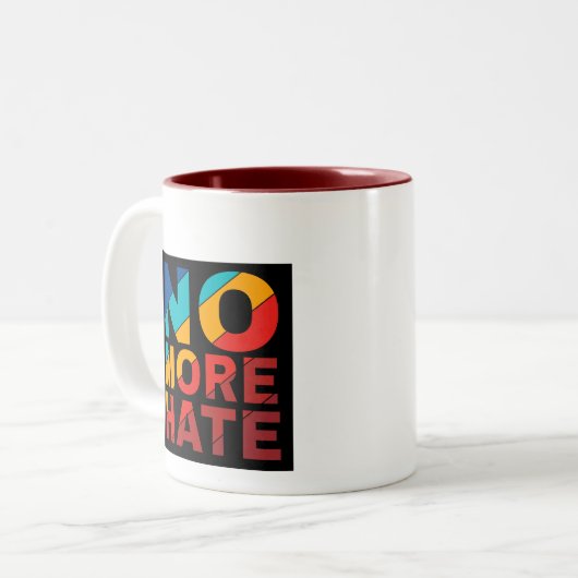 Kaffee-Cup: Kein Hass mehr Zweifarbige Tasse (Vorderseite Links)
