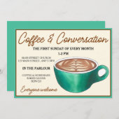 Kaffee-Cup Klatsch Konversation Kirche soziale Stu Einladung (Vorne/Hinten)