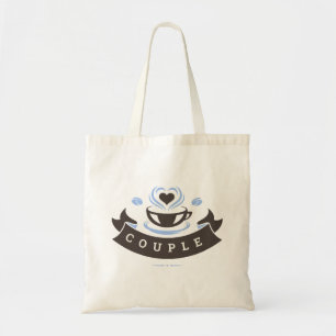 Kaffee Cup Liebe Couple Back Blue Totbeutel Tragetasche