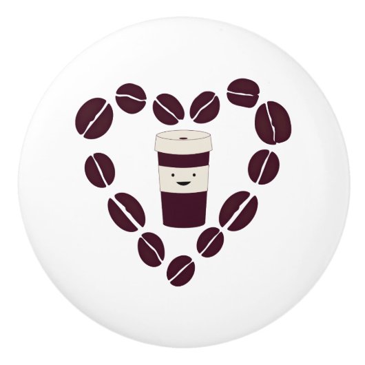 Kaffee-Cup-Liebe Keramikknauf (Vorderseite)