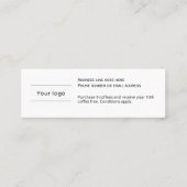 Kaffee Cup Loyalitätskarte, einfaches Budget Treuekarte (Rückseite)