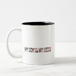 Kaffee-Cup: Mein Sohn ist mein Held Zweifarbige Tasse