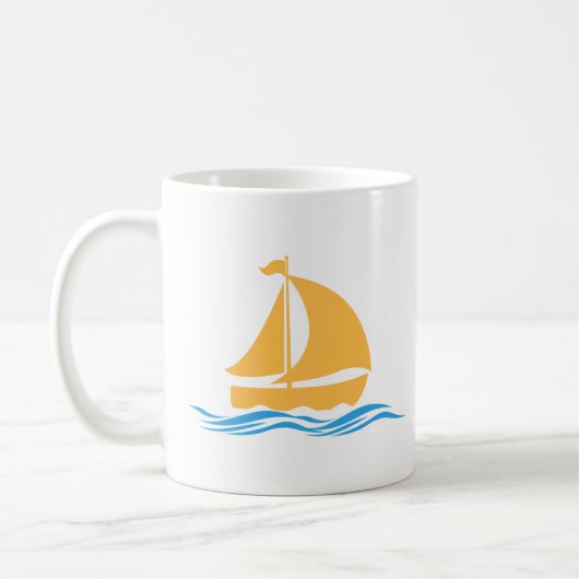 Kaffee-Cup mit Boat- und Wellenmuster Kaffeetasse (Links)