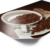 Kaffee-Cup mit Bohnen Fotodruck (Ecke)