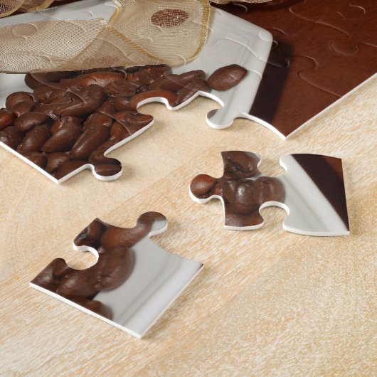 Kaffee-Cup mit Bohnen Puzzle (Seite)