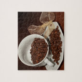 Kaffee-Cup mit Bohnen Puzzle (Vertikal)