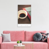 Kaffee-Cup mit Buch auf Leinwand (Insitu (Wohnzimmer))