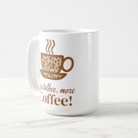 Kaffee-Cup mit einer spielerischen Weck-Up-Nachric Kaffeetasse (Vorderseite Links)