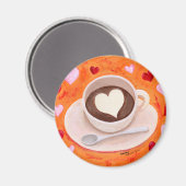 Kaffee-Cup mit Herz Magnet (Vorderseite/Rückseite)
