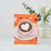 Kaffee-Cup mit Herz Postkarte (Stehend Vorderseite)
