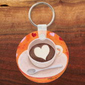 Kaffee-Cup mit Herz Schlüsselanhänger (Vorderseite)