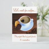 Kaffee-Cup mit herzenförmigen Schaumstoffen Einladung (Stehend Vorderseite)