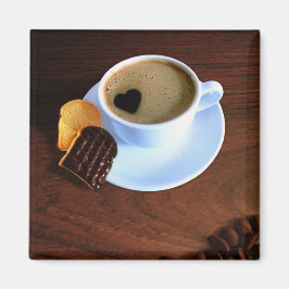 Kaffee-Cup mit herzenförmigen Schaumstoffen Magnet