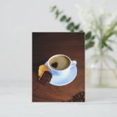 Kaffee-Cup mit herzenförmigen Schaumstoffen Postkarte (Stehend Vorderseite)