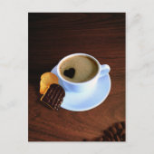 Kaffee-Cup mit herzenförmigen Schaumstoffen Postkarte (Vorderseite)
