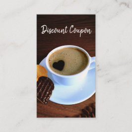 Kaffee-Cup mit herzenförmigen Schaumstoffen Rabattkarte