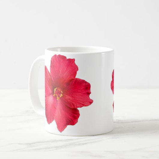 Kaffee-Cup mit Hibiskus Kaffeetasse (Vorderseite Links)