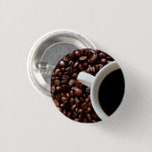 Kaffee-Cup mit Kaffee, Kaffeebohnen Button (Vorne & Hinten)