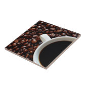 Kaffee-Cup mit Kaffee, Kaffeebohnen Fliese (Seite)