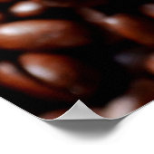 Kaffee-Cup mit Kaffee, Kaffeebohnen Poster (Ecke)