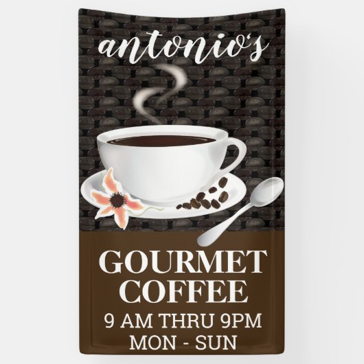 Kaffee-Cup mit Kaffeebohnen Banner (Vertikal)