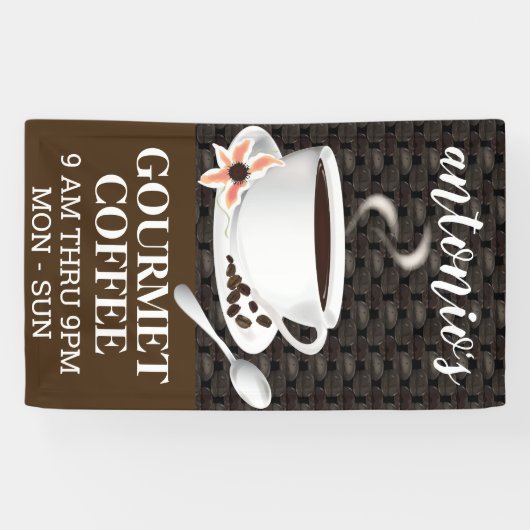 Kaffee-Cup mit Kaffeebohnen Banner (Horizontal)