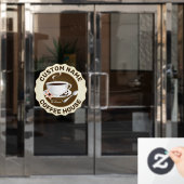 Kaffee-Cup mit Kaffeebohnen Fensteraufkleber (Büro Tür)