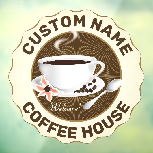 Kaffee-Cup mit Kaffeebohnen Fensteraufkleber (Blatt 3)