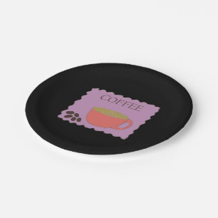 Kaffee-Cup mit Kaffeebohnen Pappteller