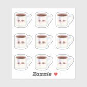 Kaffee-Cup Morgenkaffee Ästhetik Aufkleber (Blatt)