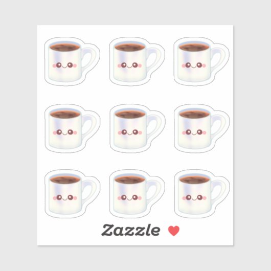 Kaffee-Cup Morgenkaffee Ästhetik Aufkleber (Blatt)