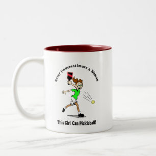 Kaffee-Cup: Pickleball Unterschätze niemals eine F Zweifarbige Tasse