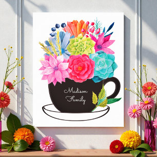 Kaffee Cup Pink Rot Blume Küchenplakat Poster