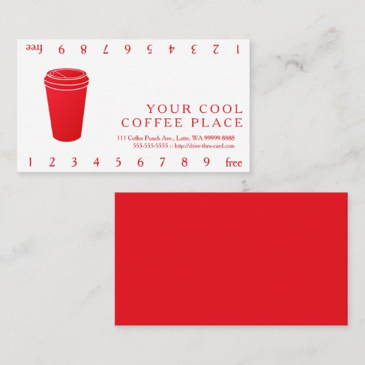Kaffee-Cup Rot (Papier zu Go) Treuekarte (Vorne/Hinten)