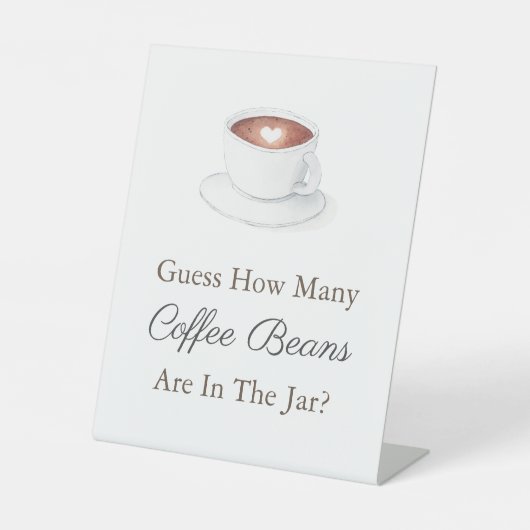 Kaffee-Cup schätzen, wie viele in Jar Baby-Duschsp Sockelschild (Vorderseite)